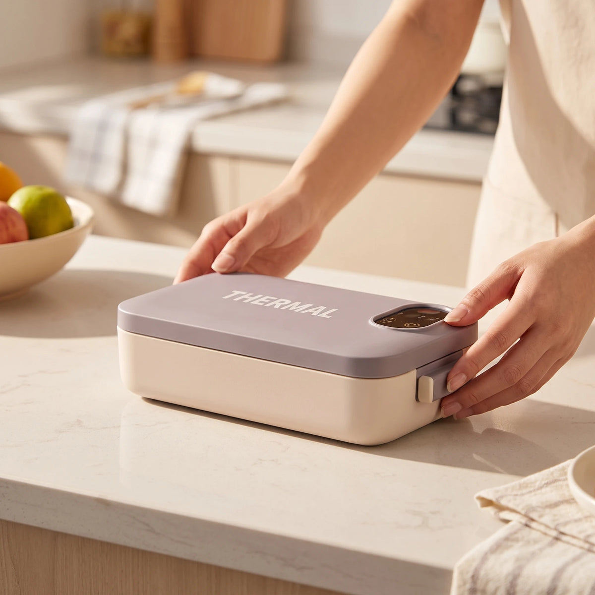 Electric Lunch Box With Stainless Steel Container Smart Rechargeable Insulated Lunch Container Food Warmer Compact For Office
