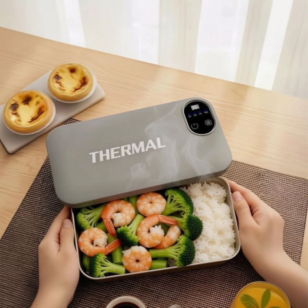 Electric Lunch Box With Stainless Steel Container Smart Rechargeable Insulated Lunch Container Food Warmer Compact For Office