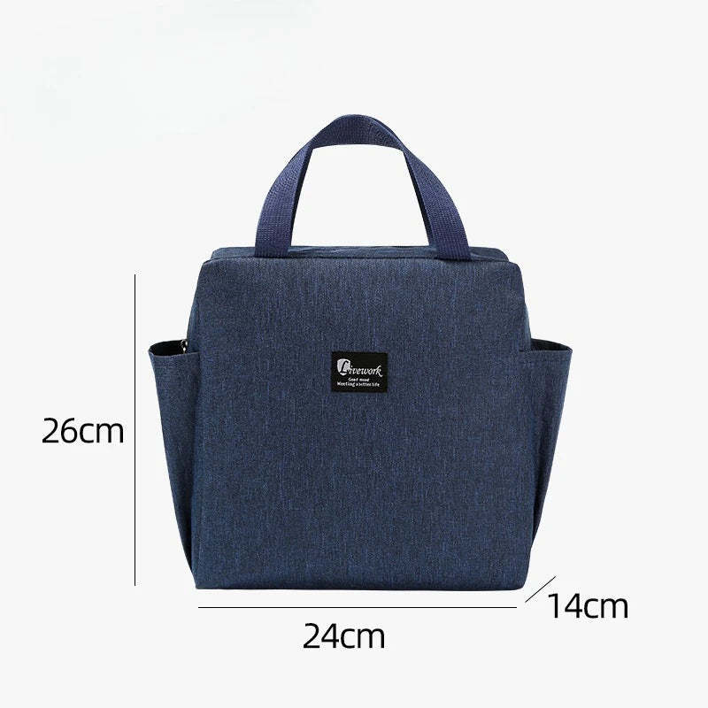 Double-Pocket Insulated Lunch Bag with Shoulder Carry