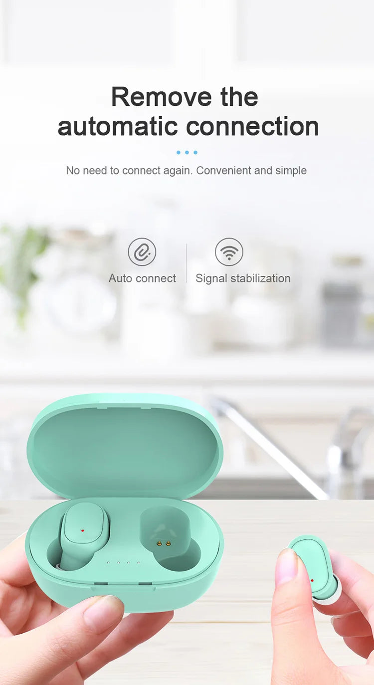 TWS Wireless Earbuds with Charging Case – Bluetooth, Bass Sound