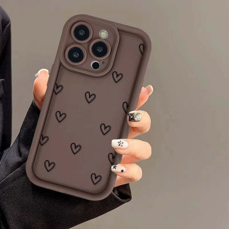 Love Heart Silicone iPhone Case – Fits iPhone 8 through iPhone 17 Pro Max
