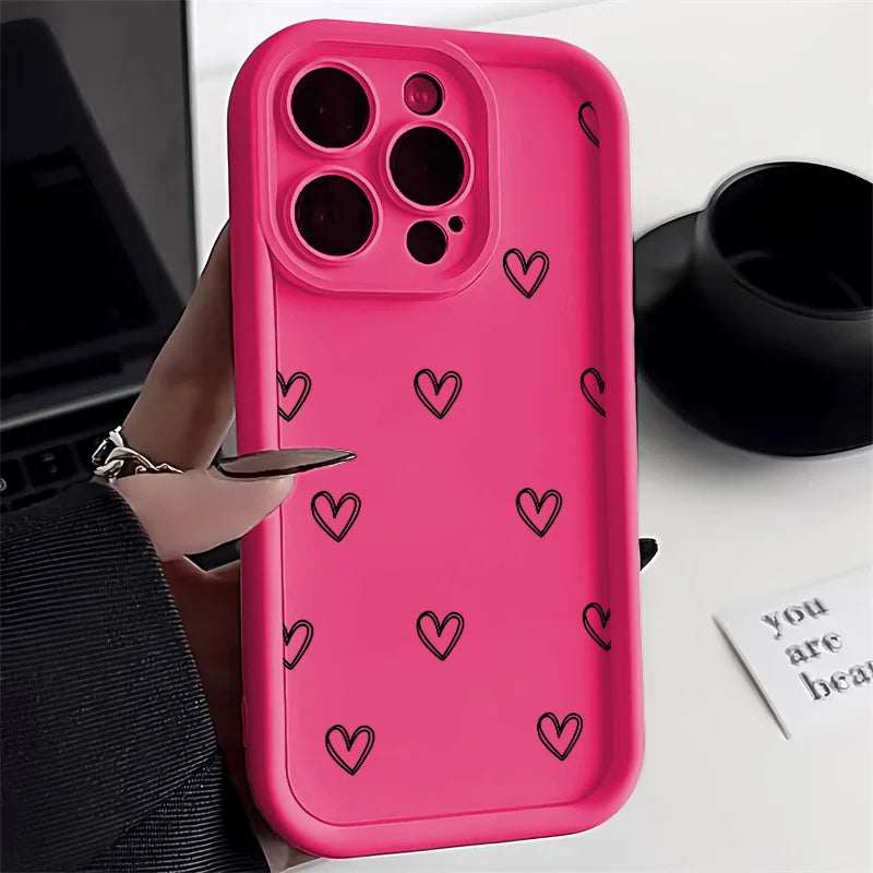 Love Heart Silicone iPhone Case – Fits iPhone 8 through iPhone 17 Pro Max