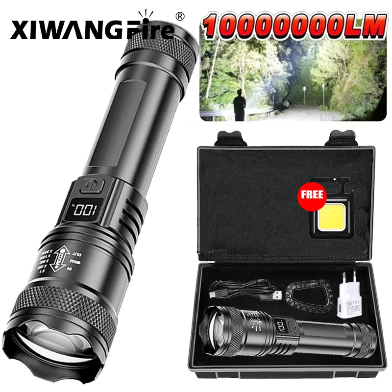 2000LM USB-C Rechargeable LED Flashlight – Zoomable Long Range Tactical Torch