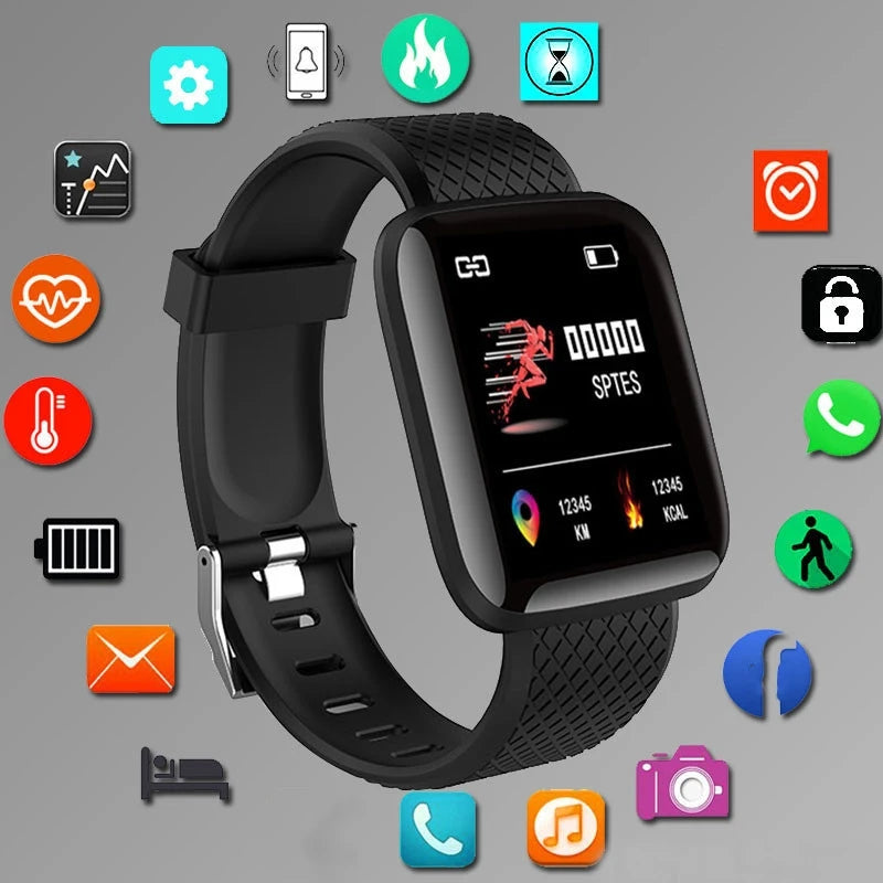 Bluetooth Smartwatch with Fitness Tracking & Music Control