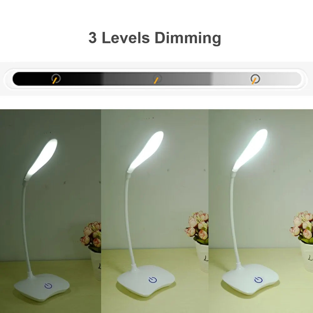 USB Rechargeable LED Desktop Reading Lamp – Eye Protection Night Light