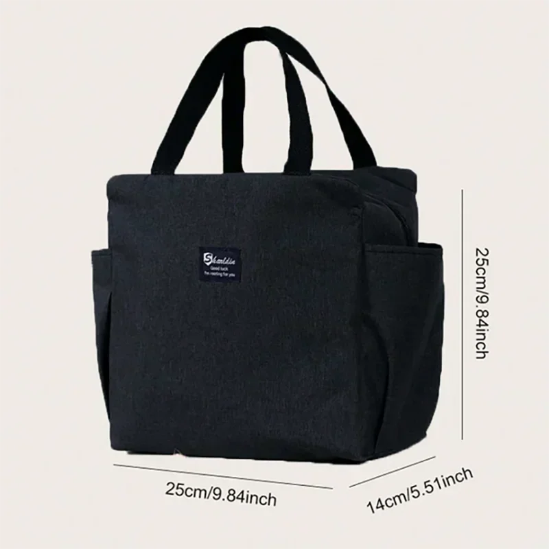 Double-Pocket Insulated Lunch Bag with Shoulder Carry