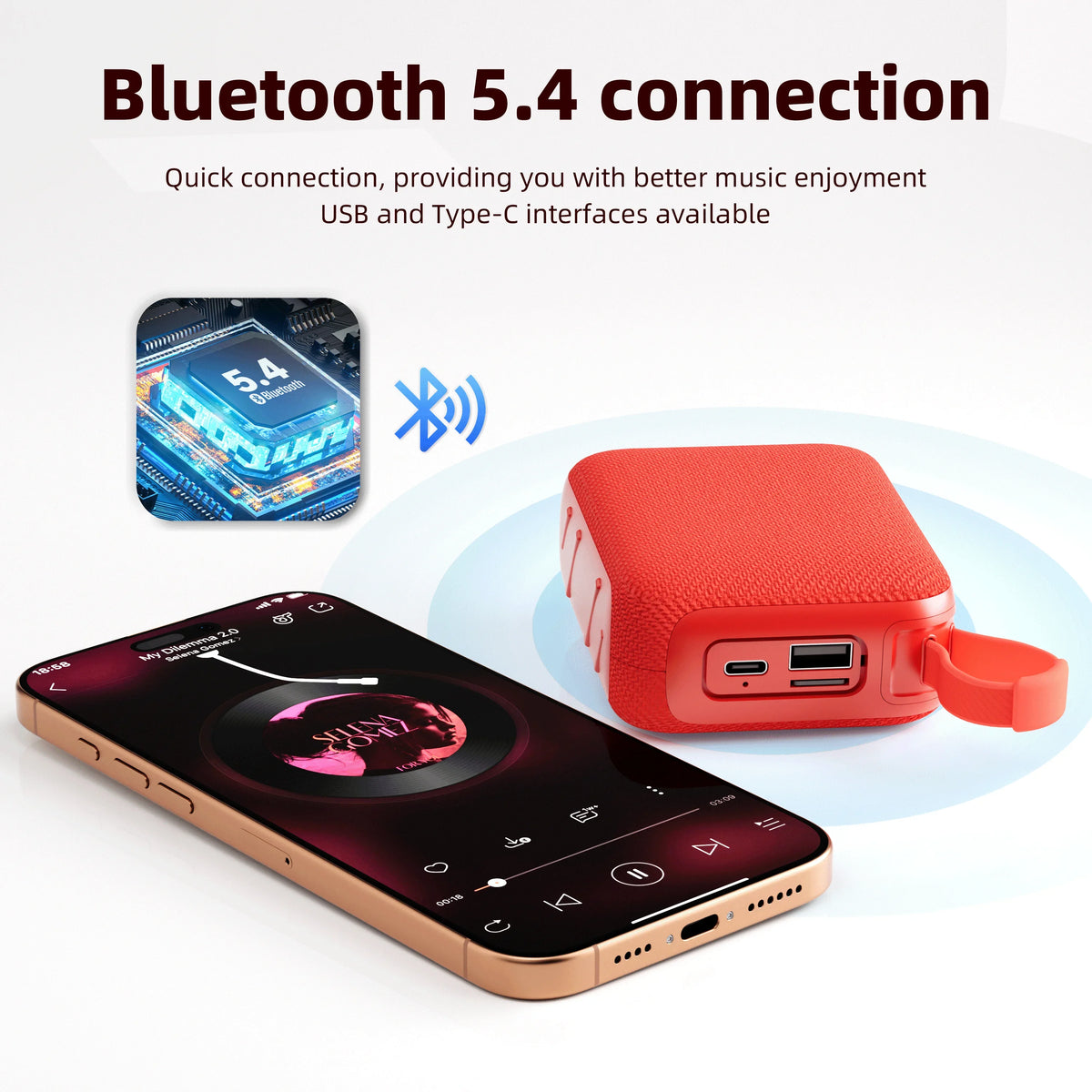 Bluetooth 5.4 Hi-Fi Portable Speaker for Home & Outdoor