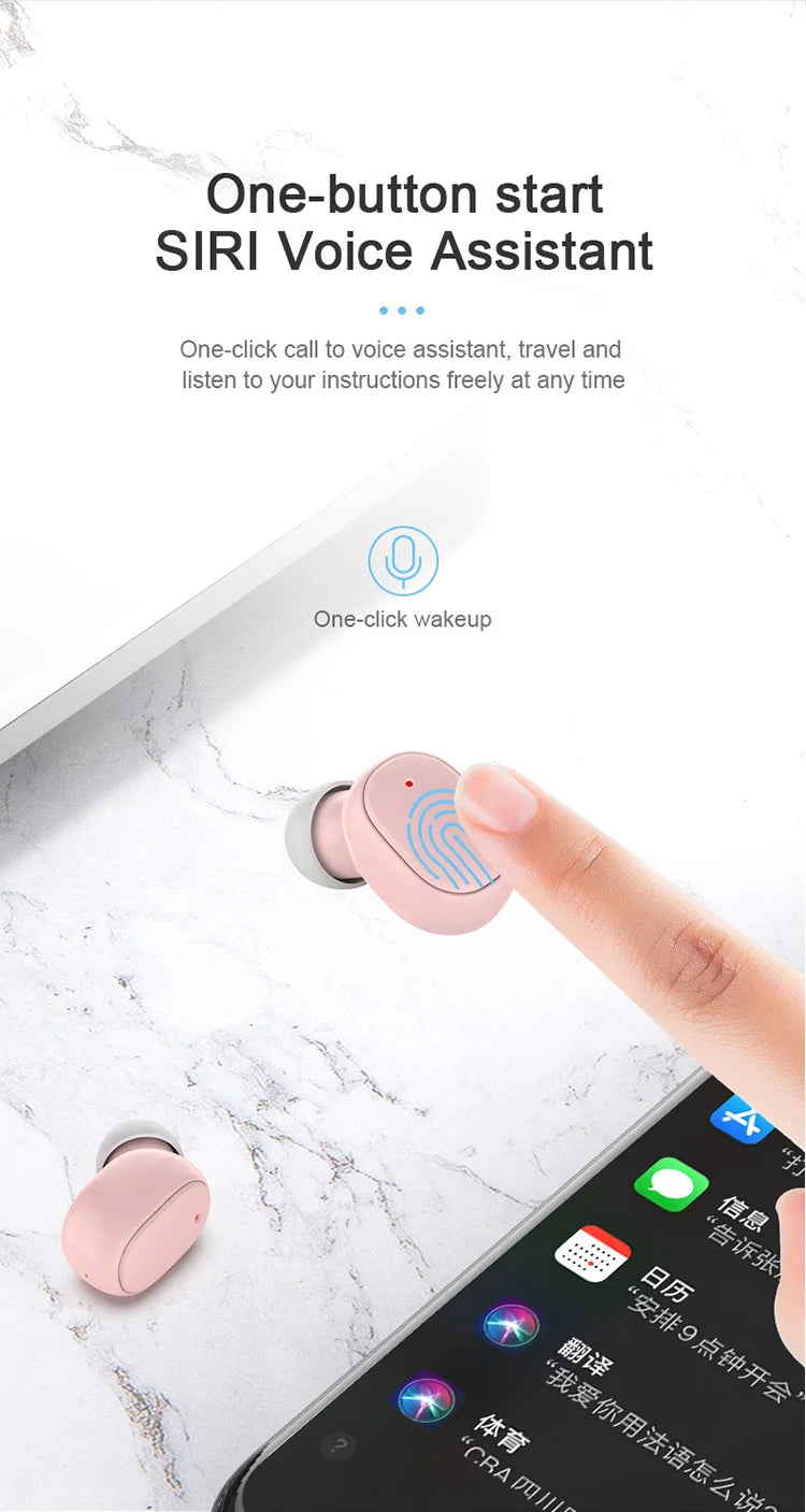 TWS Wireless Earbuds with Charging Case – Bluetooth, Bass Sound