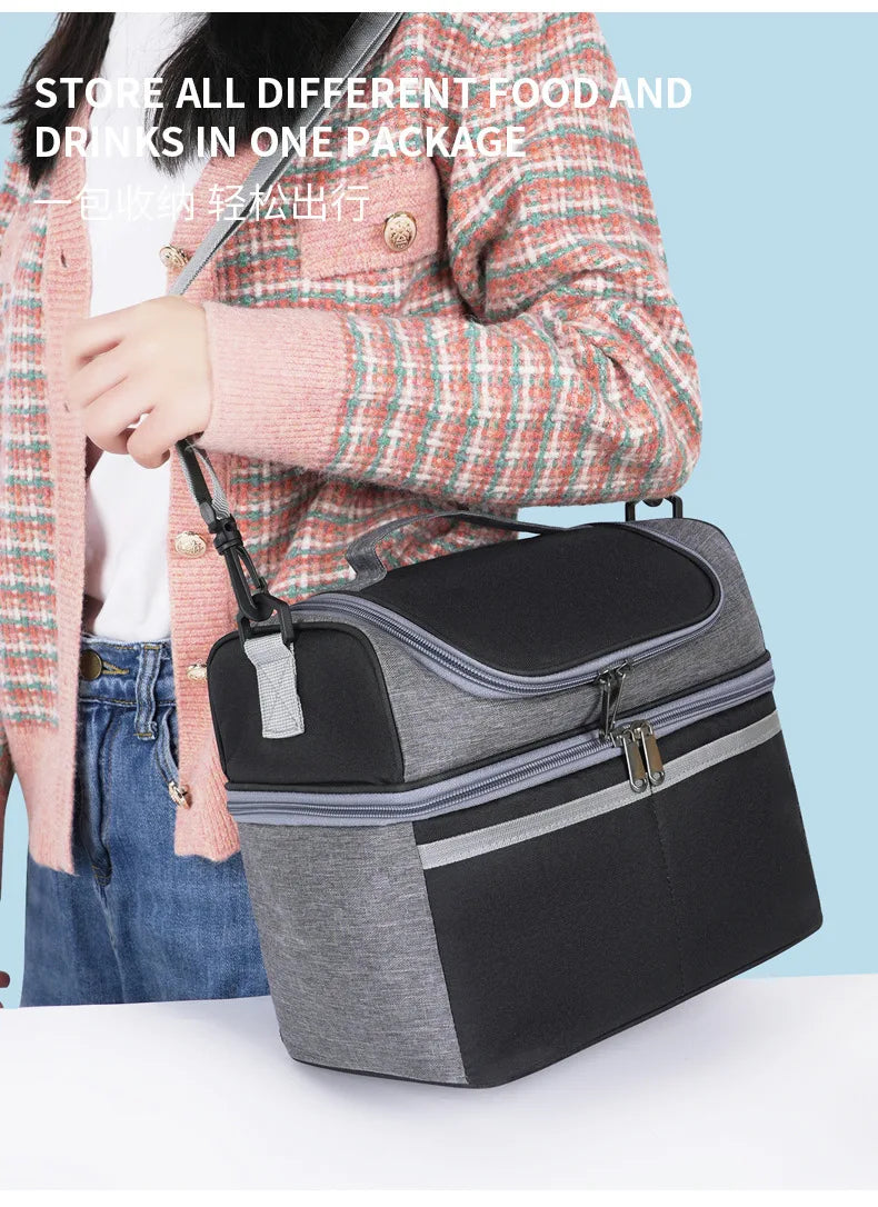 Lunch Box for Men Outdoor Heavy Duty Lunch Bags Work Leakproof Insulated Durable Thermal Cooler Bag Meal Camping Picnic
