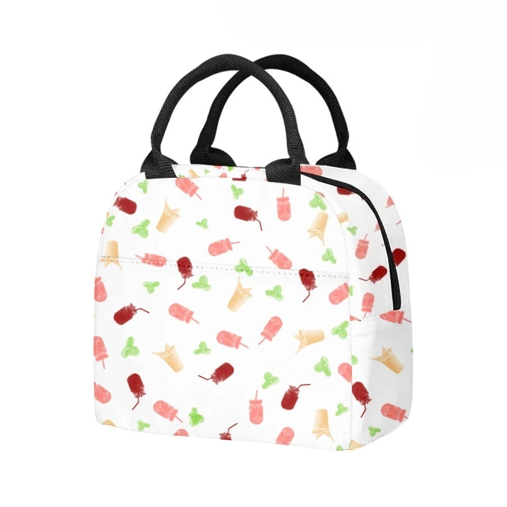 Fruits Juicy Sustainable Insulated Lunch Bag Side Pocket Waterproof Reusable Office Easy Clean Design for Work School Picnics