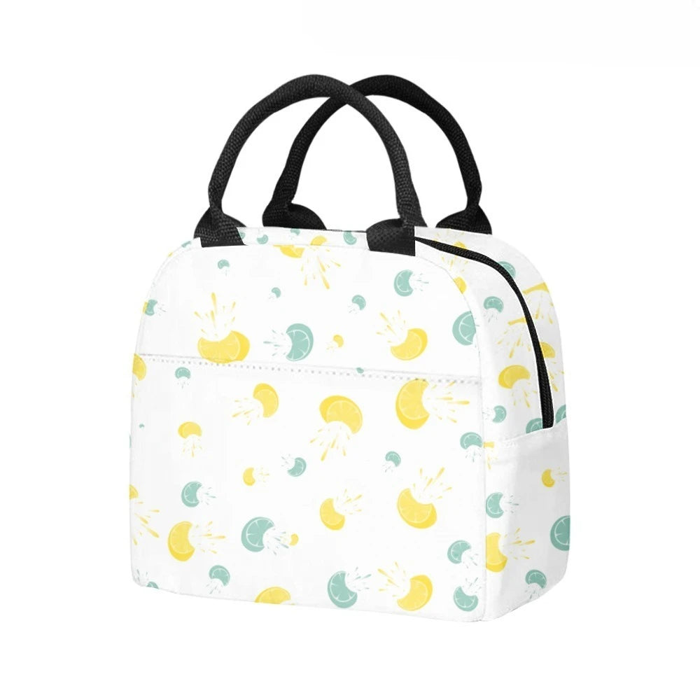 Fruits Juicy Sustainable Insulated Lunch Bag Side Pocket Waterproof Reusable Office Easy Clean Design for Work School Picnics