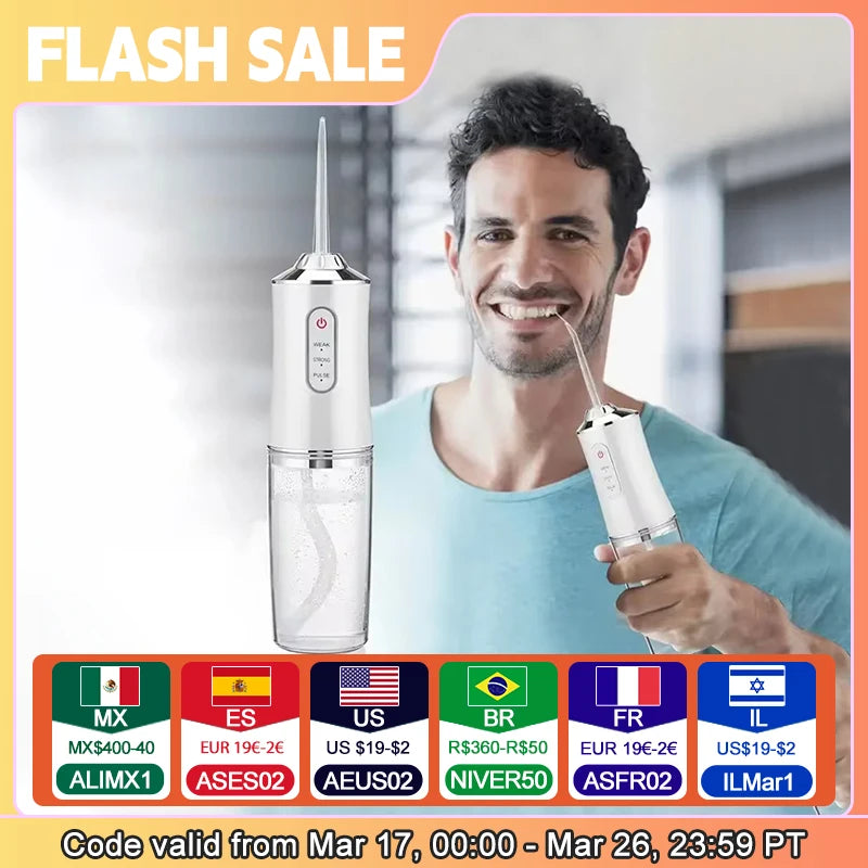 Portable Rechargeable Water Flosser with 3 Modes