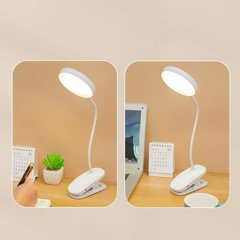Clip-On LED Desk Lamp – Gooseneck, Memory Function, 3 Modes, Eye Protection