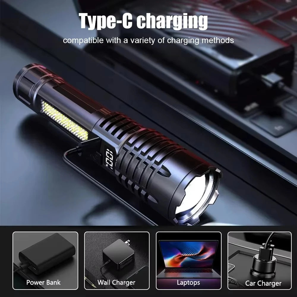 Super Bright Rechargeable LED Tactical Flashlight – Long Range Waterproof Torch