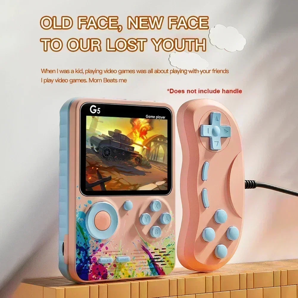 Retro G5 Handheld Game Console – 500 Classic Games, 3" Screen, Macaron Colors