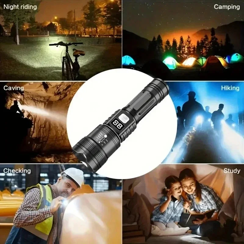 Super Bright Waterproof Tactical Flashlight – Rechargeable LED Torch