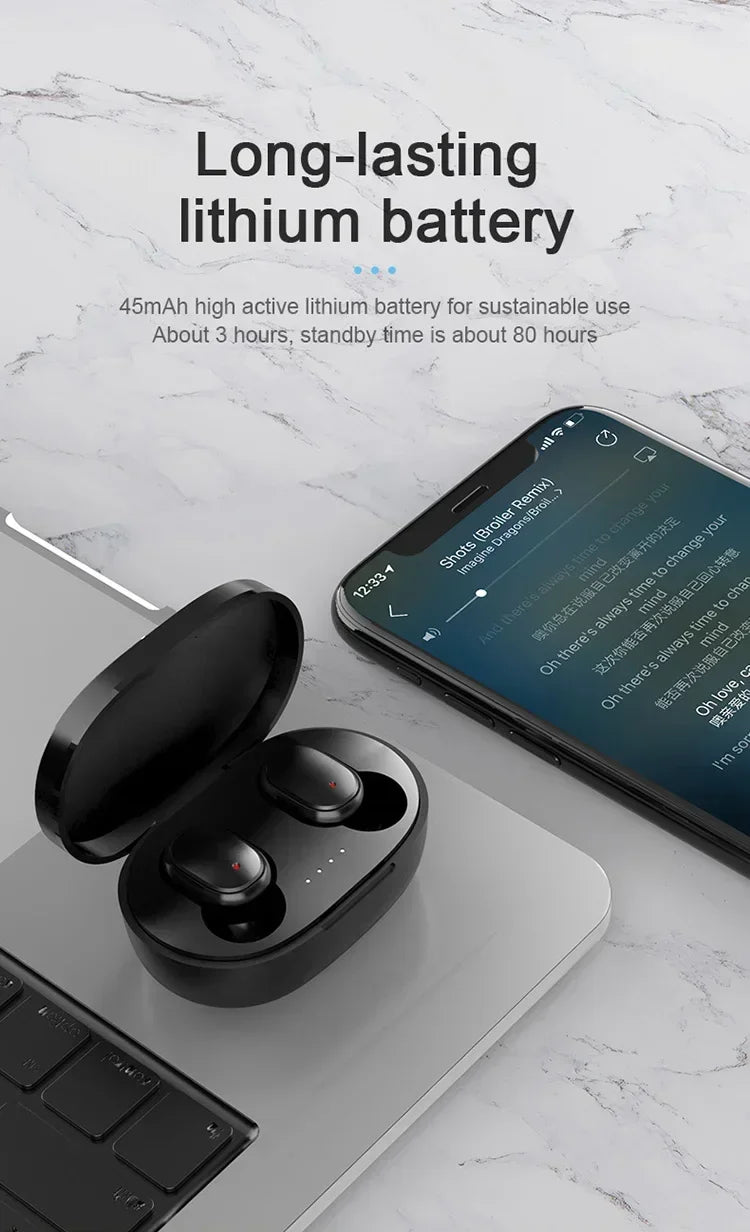 A6S TWS Bluetooth Sport Earbuds – Wireless, Bass-Boosted & Sweat-Proof