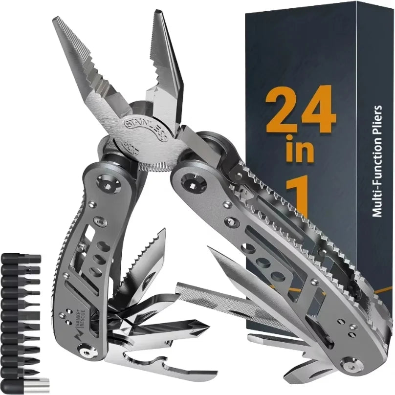 24-in-1 Professional Multitool Pliers – Survival & Hunting Gift for Men