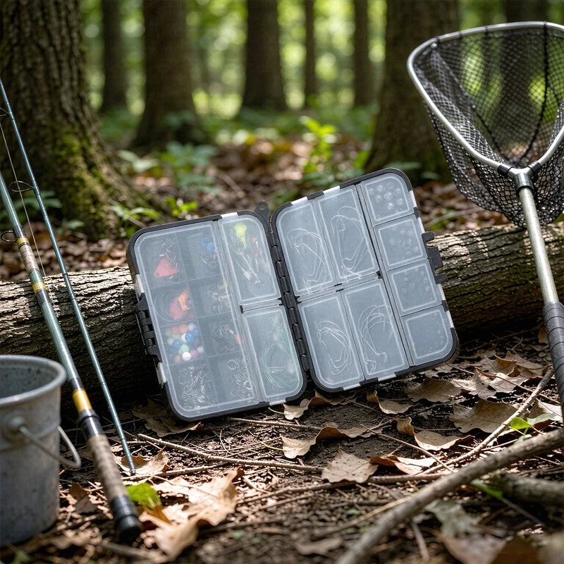 Double-Sided Fishing Tackle Organizer with 12 Compartments