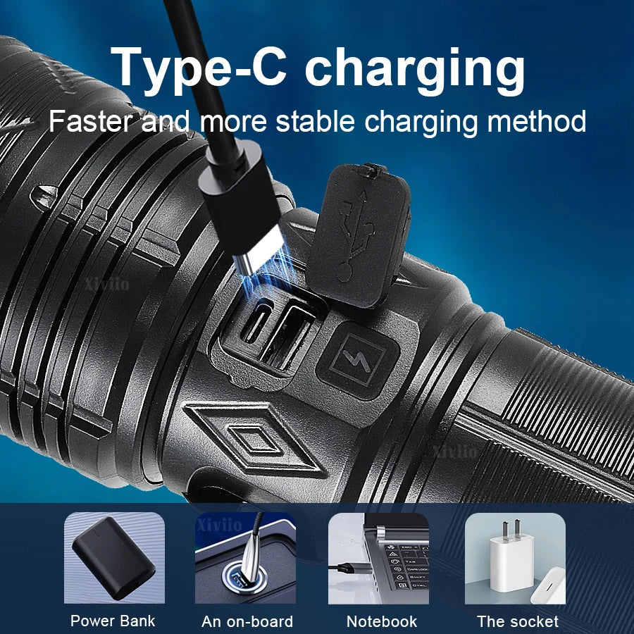 Ultra-Powerful Rechargeable Tactical Flashlight – Super Bright LED Outdoor Torch