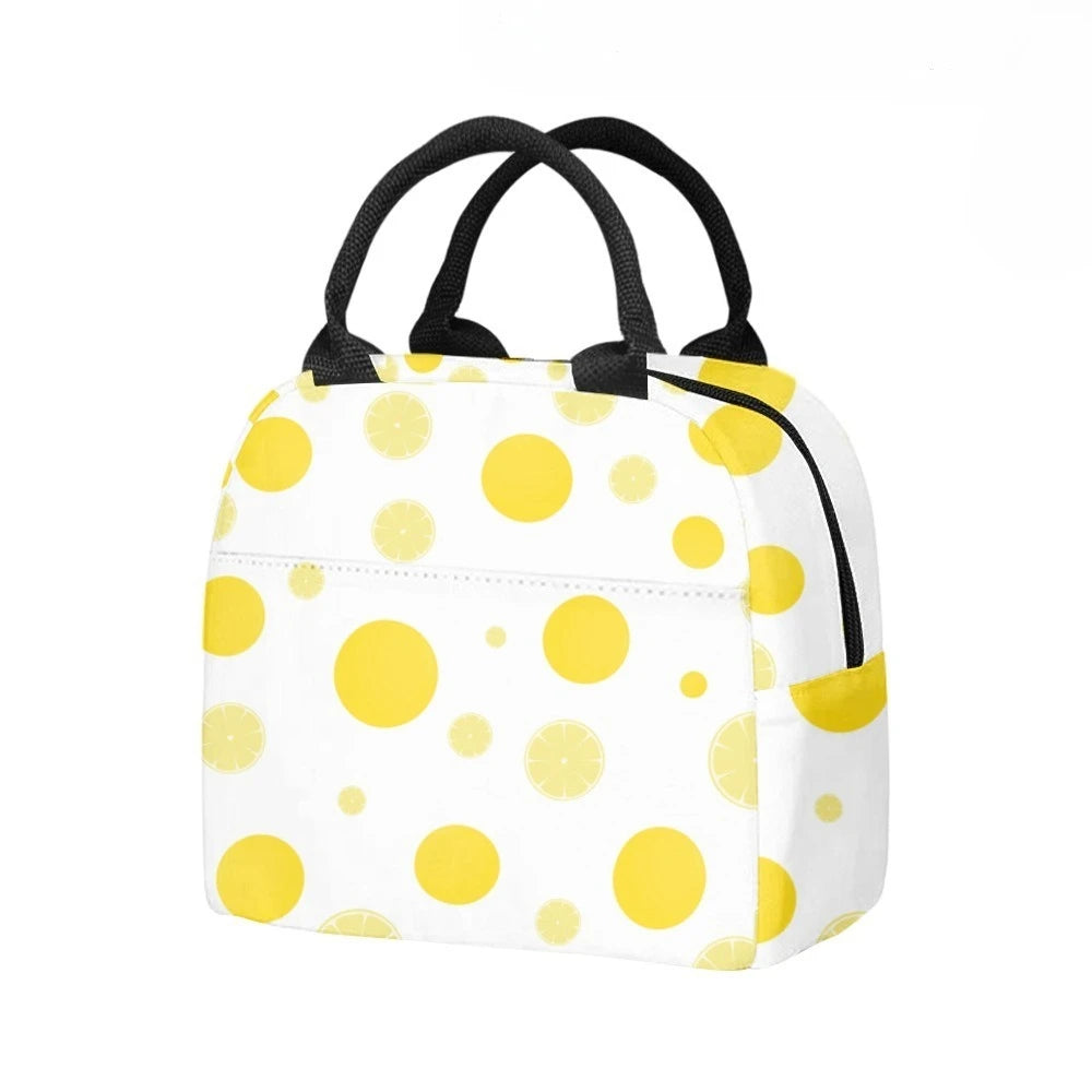 Fruits Juicy Sustainable Insulated Lunch Bag Side Pocket Waterproof Reusable Office Easy Clean Design for Work School Picnics