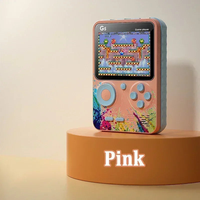 Retro G5 Handheld Game Console – 500 Classic Games, 3" Screen, Macaron Colors