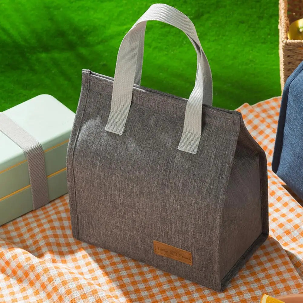 Lunch Bag Thermal Insulation Lunch Box Storage Handbag Solid Color Multifunctional Kid School Lunch Bags Picnic Food Pouch New