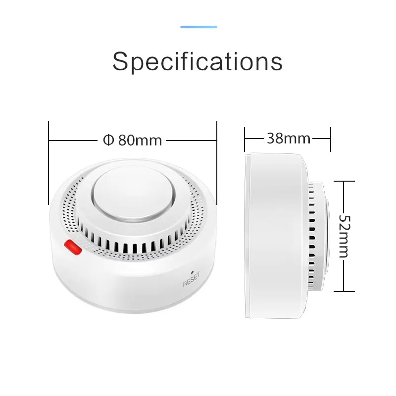 WiFi Smoke Detector with 85 dB Alarm & App Alerts