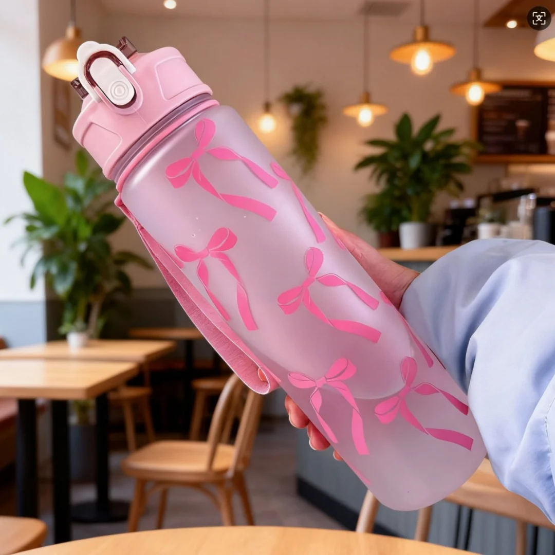 750ml Floral Water Bottle with Carry Strap