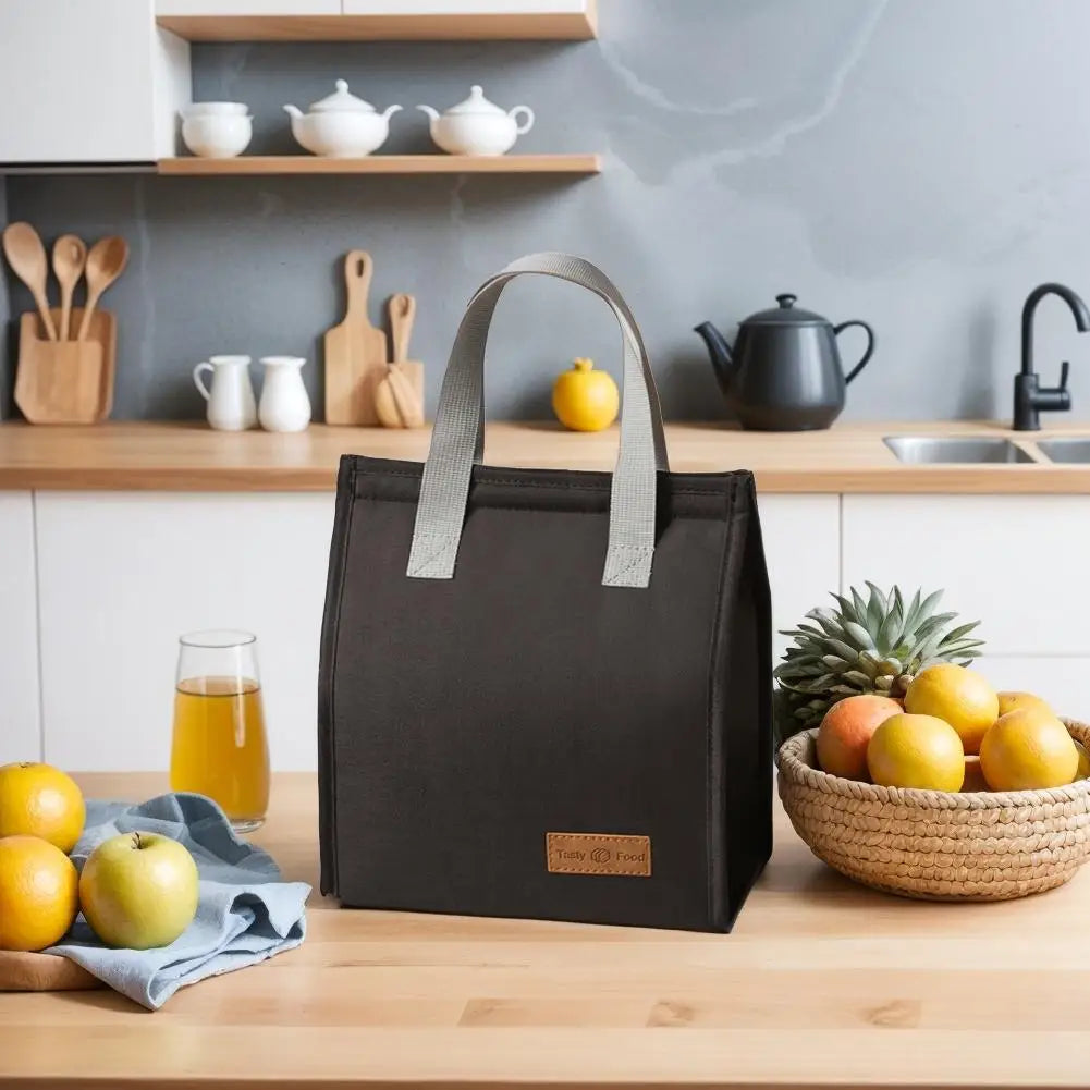Lunch Bag Thermal Insulation Lunch Box Storage Handbag Solid Color Multifunctional Kid School Lunch Bags Picnic Food Pouch New