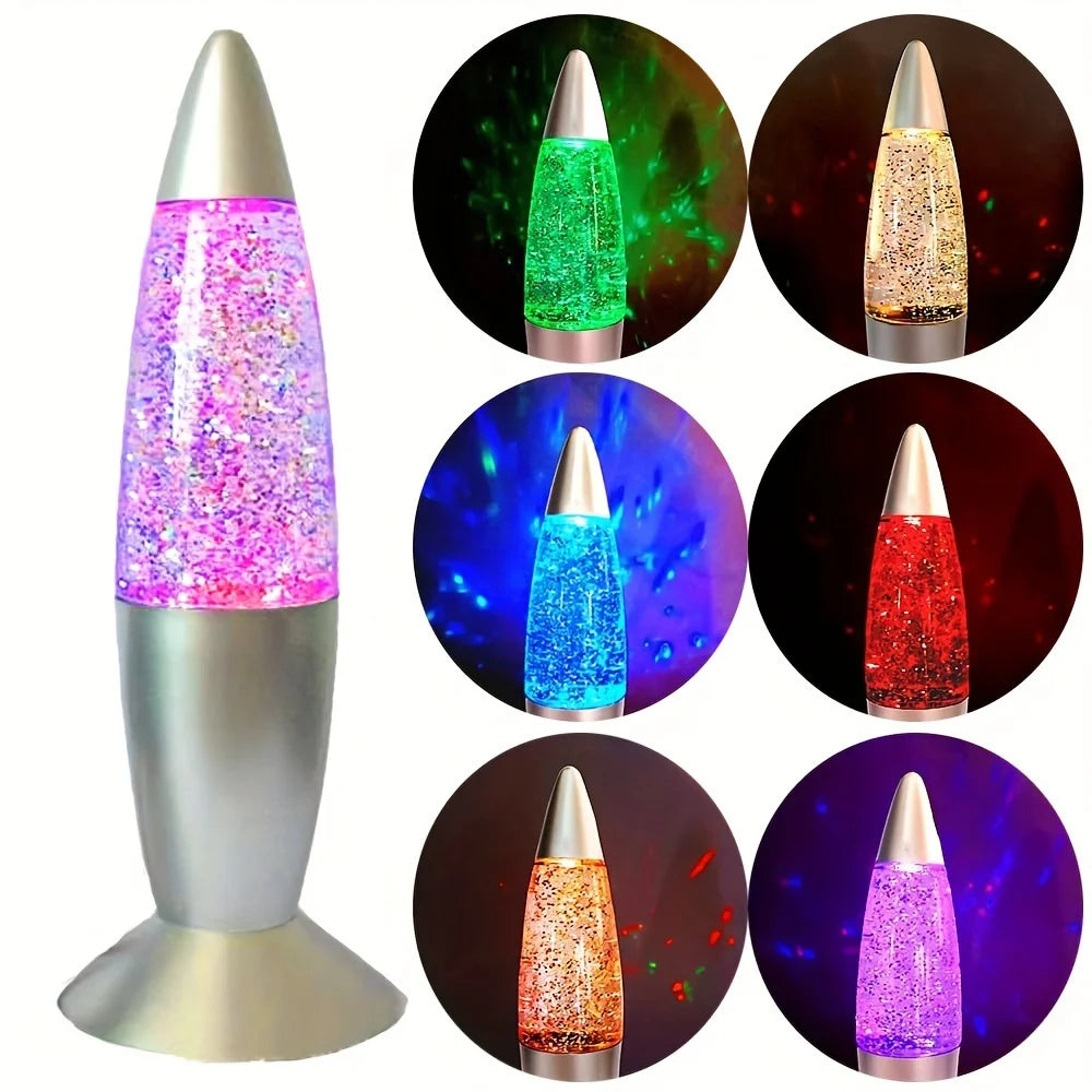 LED Rocket RGB Mood Lamp – USB Color-Changing Gaming Desk Night Light