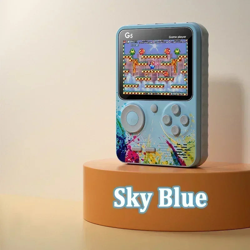 Retro G5 Handheld Game Console – 500 Classic Games, 3" Screen, Macaron Colors