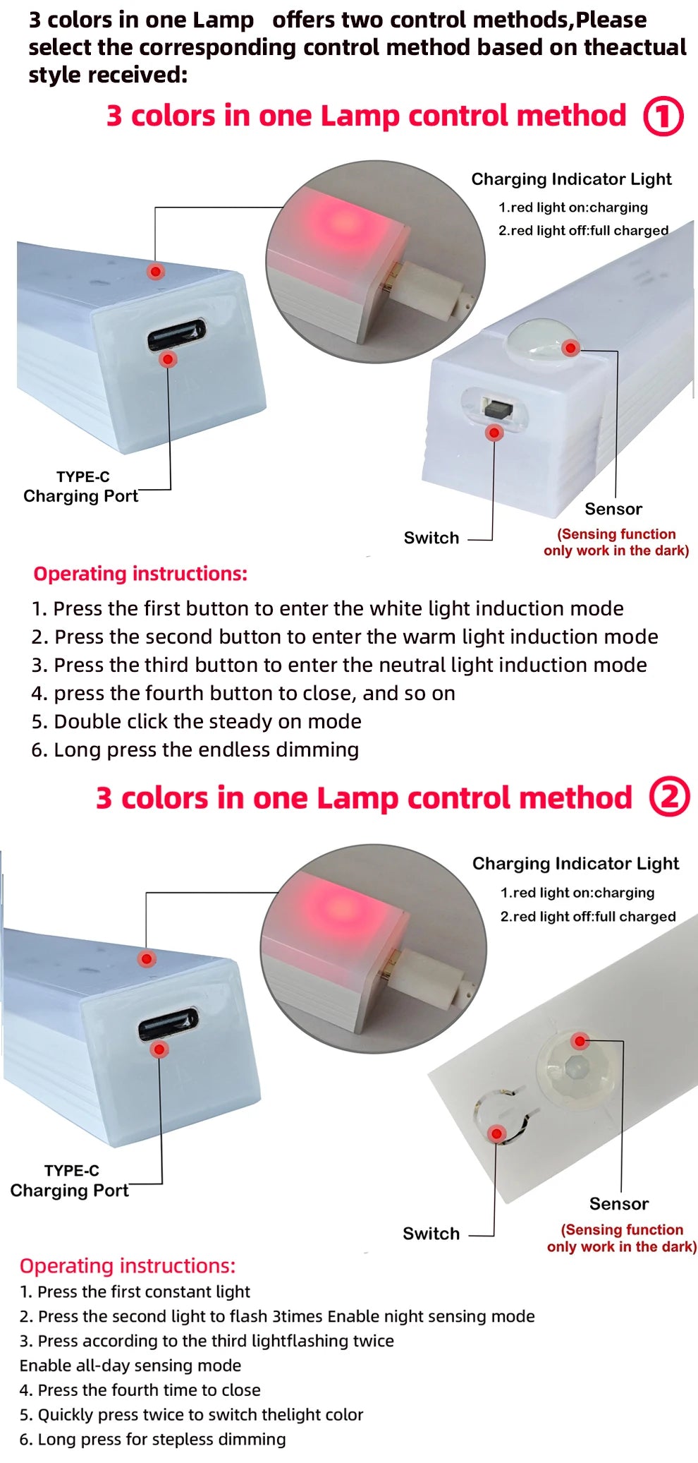 USB-C Rechargeable Motion Sensor LED Cabinet Light