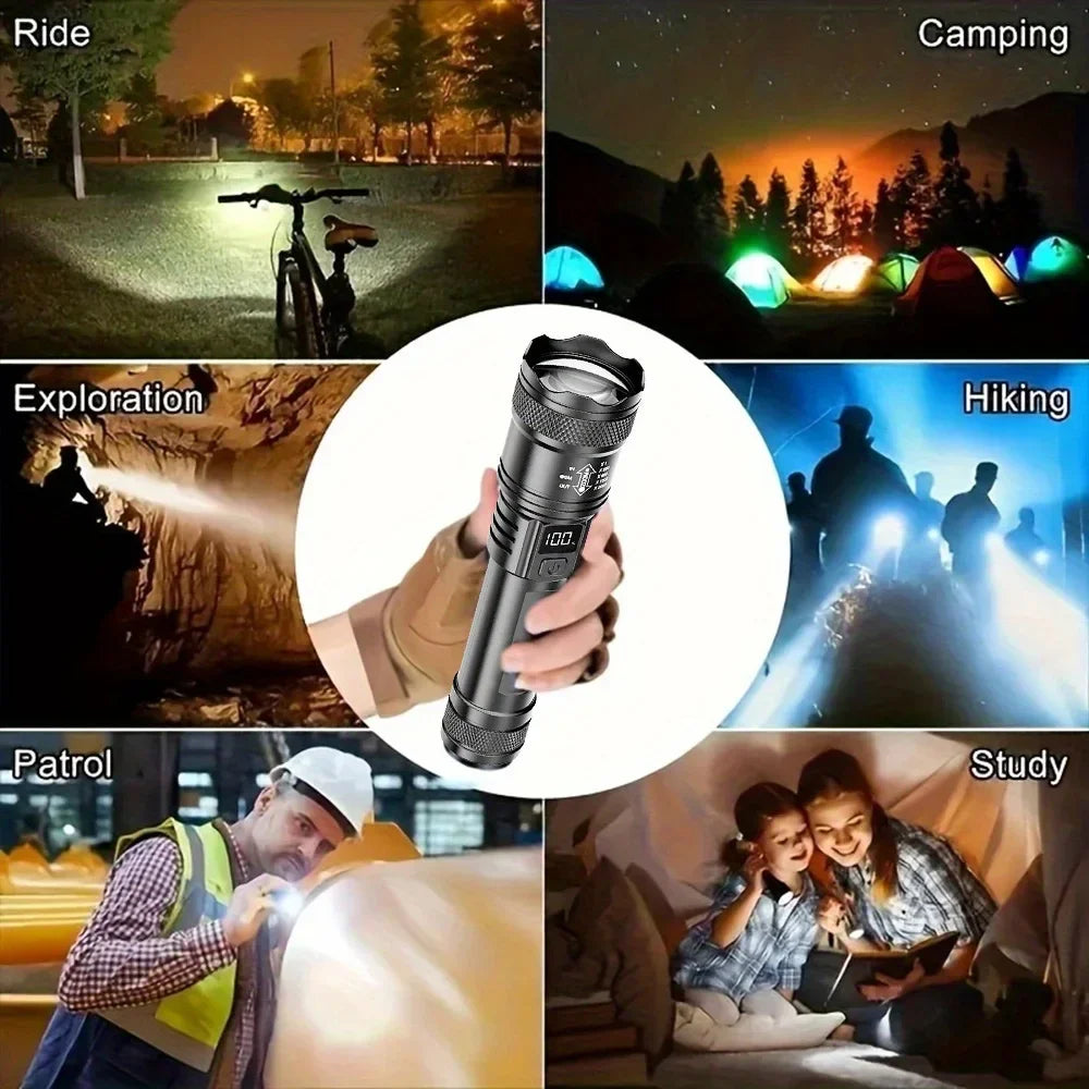 Super Bright Waterproof Tactical Flashlight – Rechargeable LED Torch