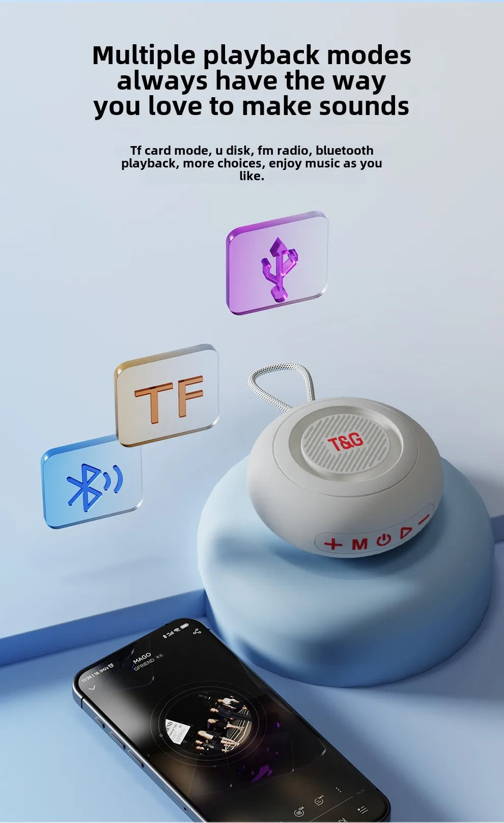 TG442 Bluetooth Subwoofer Speaker – Wireless Bass Sound for Home & Bathroom