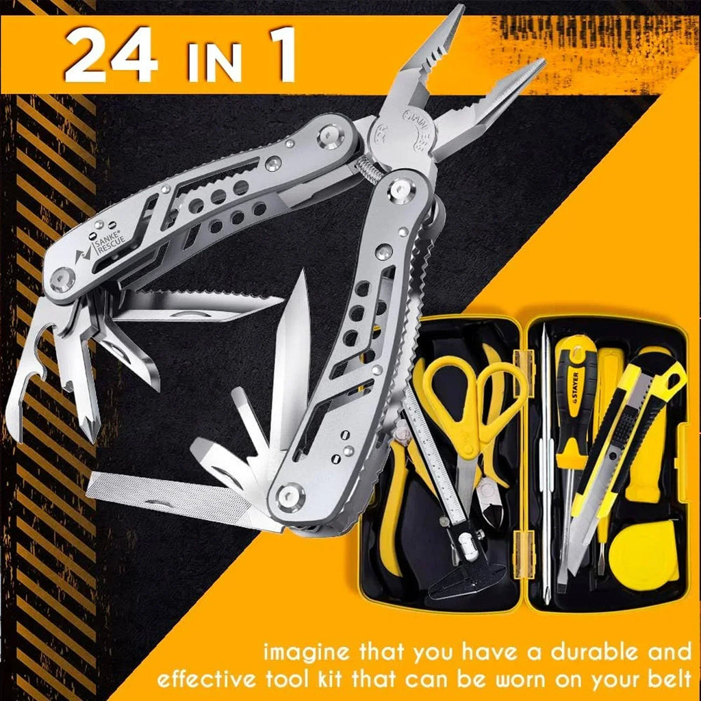 24-in-1 Professional Multitool Pliers – Survival & Hunting Gift for Men