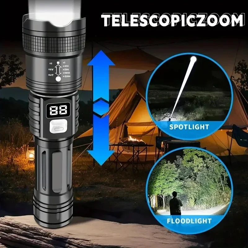 Super Bright Waterproof Tactical Flashlight – Rechargeable LED Torch