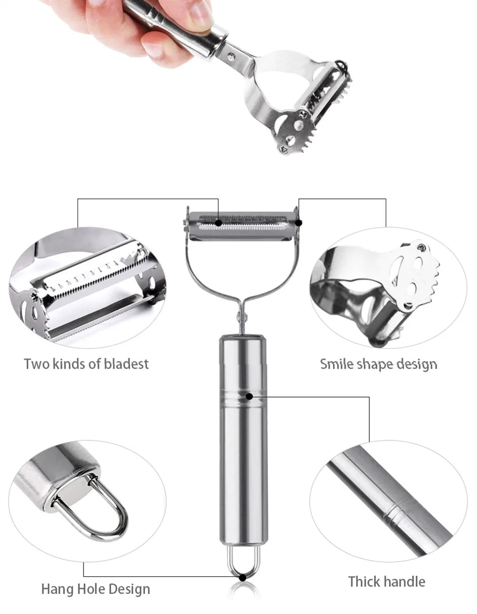 Stainless Steel 2-in-1 Vegetable Peeler and Grater