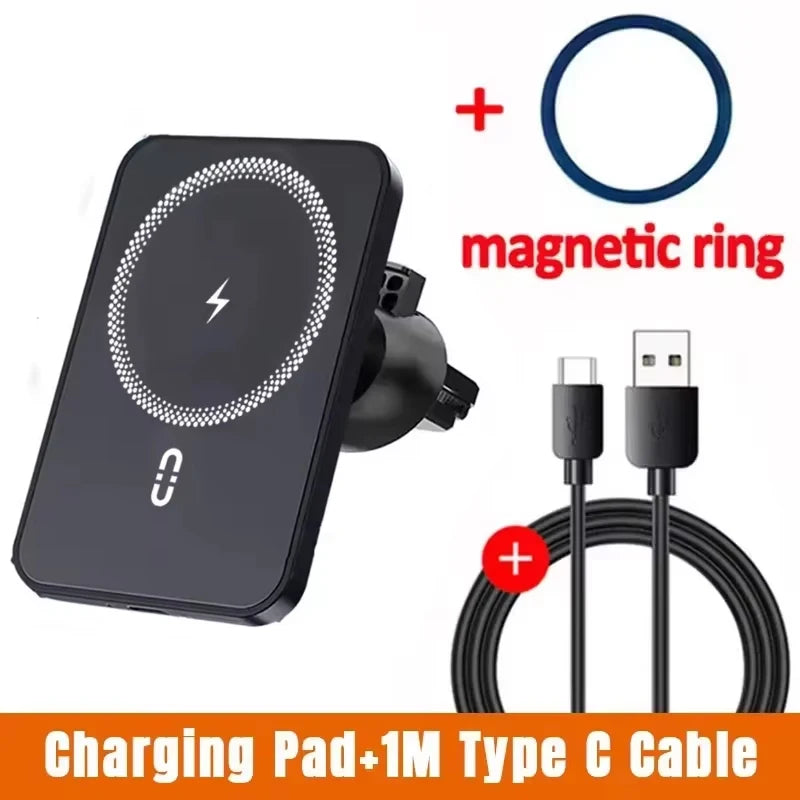Magnetic Wireless Car Charger Mount – MagSafe Compatible, Air Vent Clip