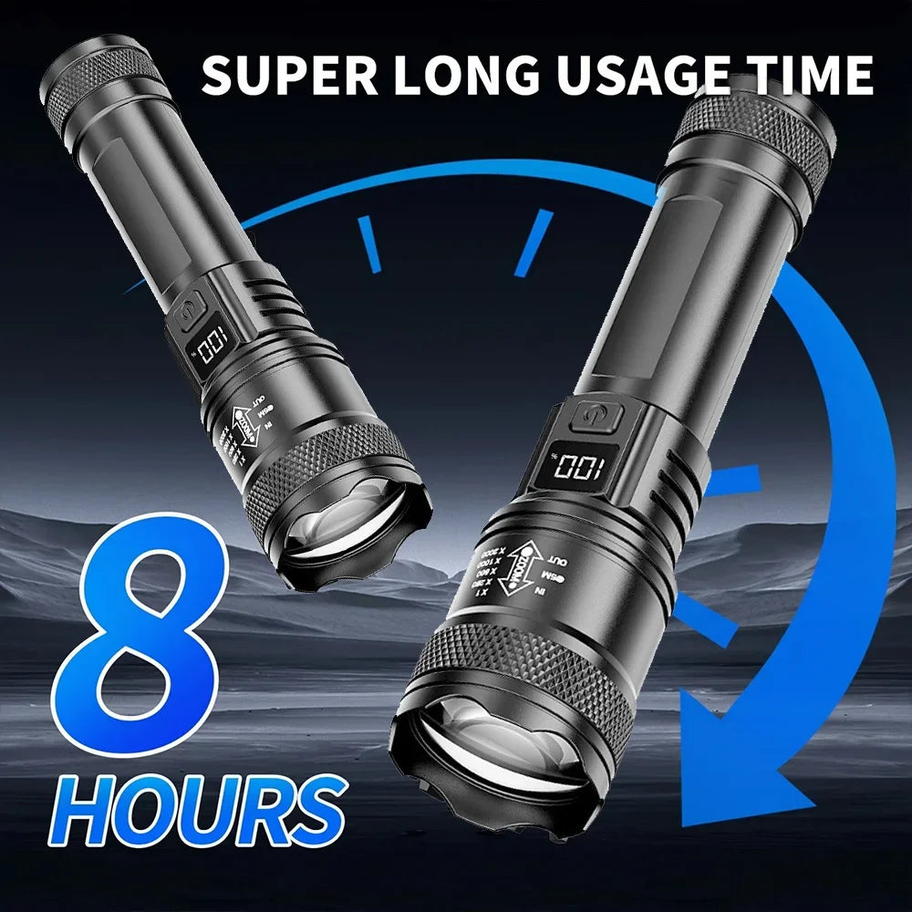 Super Bright Waterproof Tactical Flashlight – Rechargeable LED Torch