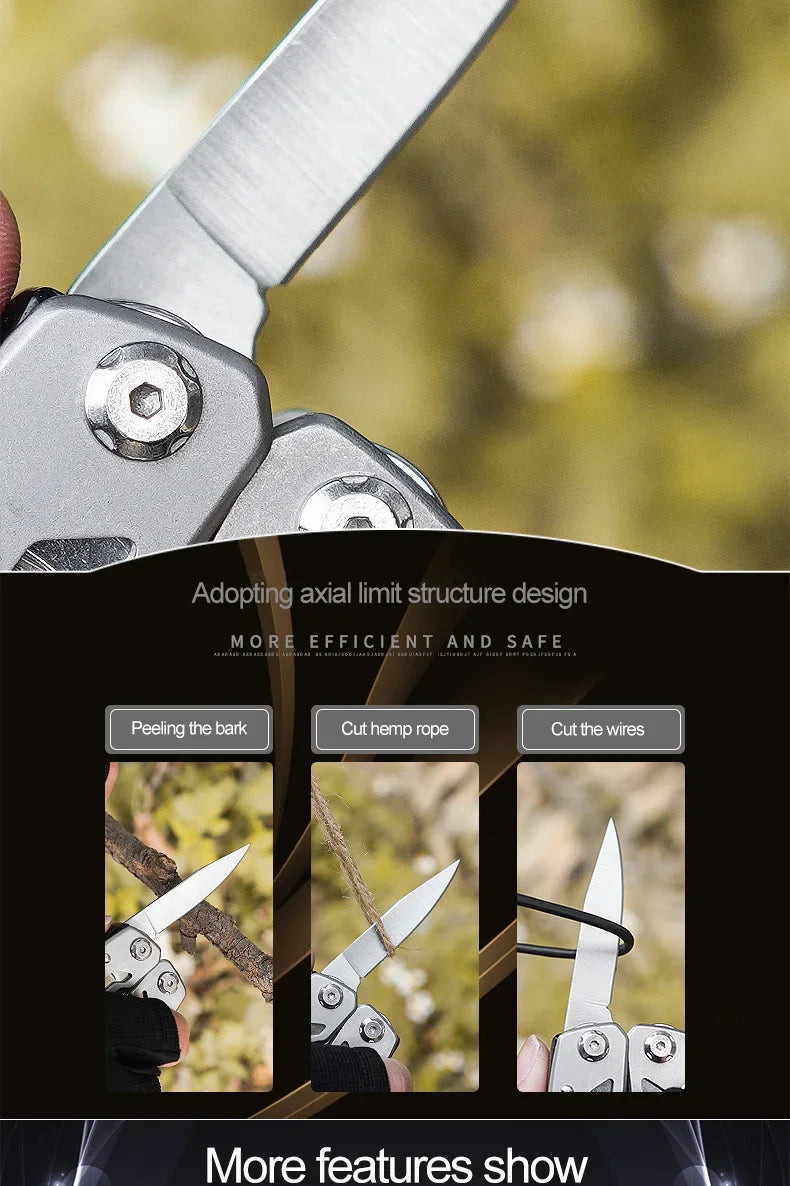 Folding Multi-Tool Pliers – Stainless Steel Portable Combination Tool for Camping & Survival