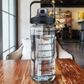 2L Motivational Water Bottle with Straw and Time Markers
