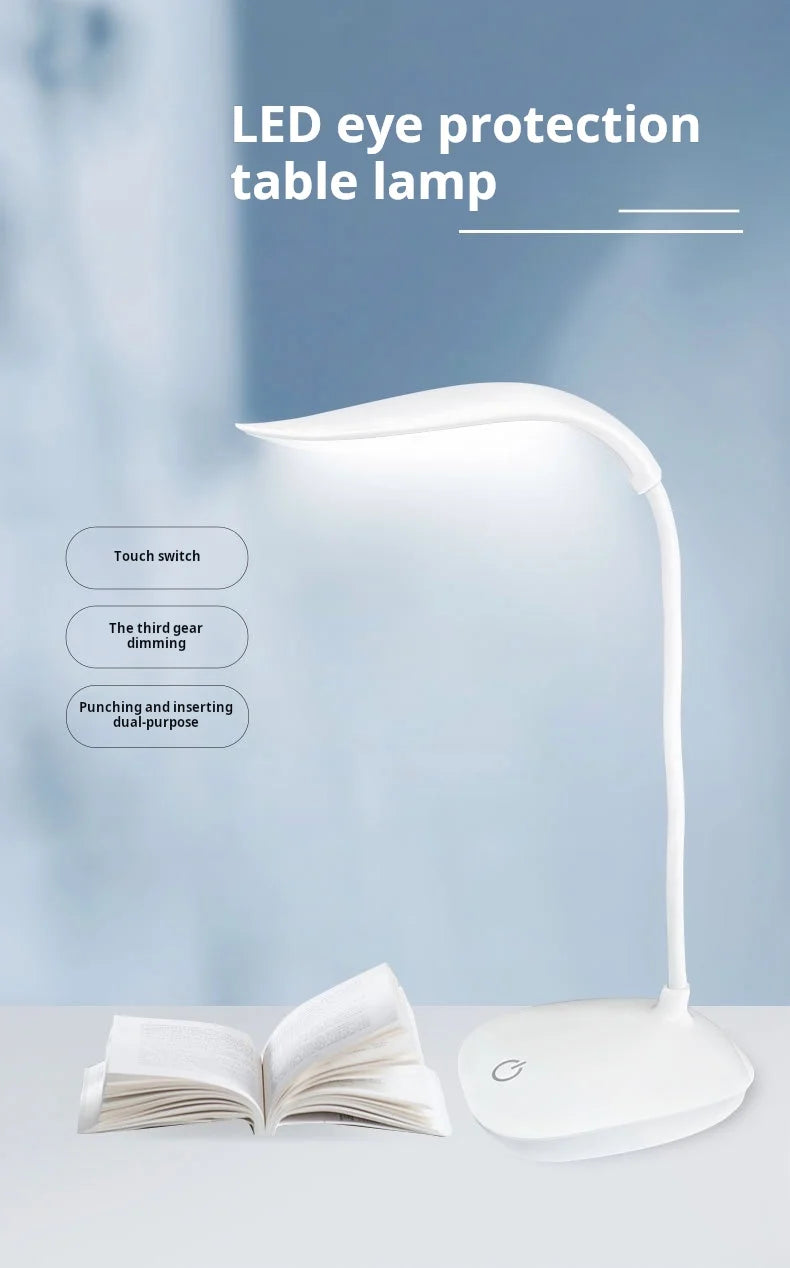 USB Rechargeable LED Desktop Reading Lamp – Eye Protection Night Light