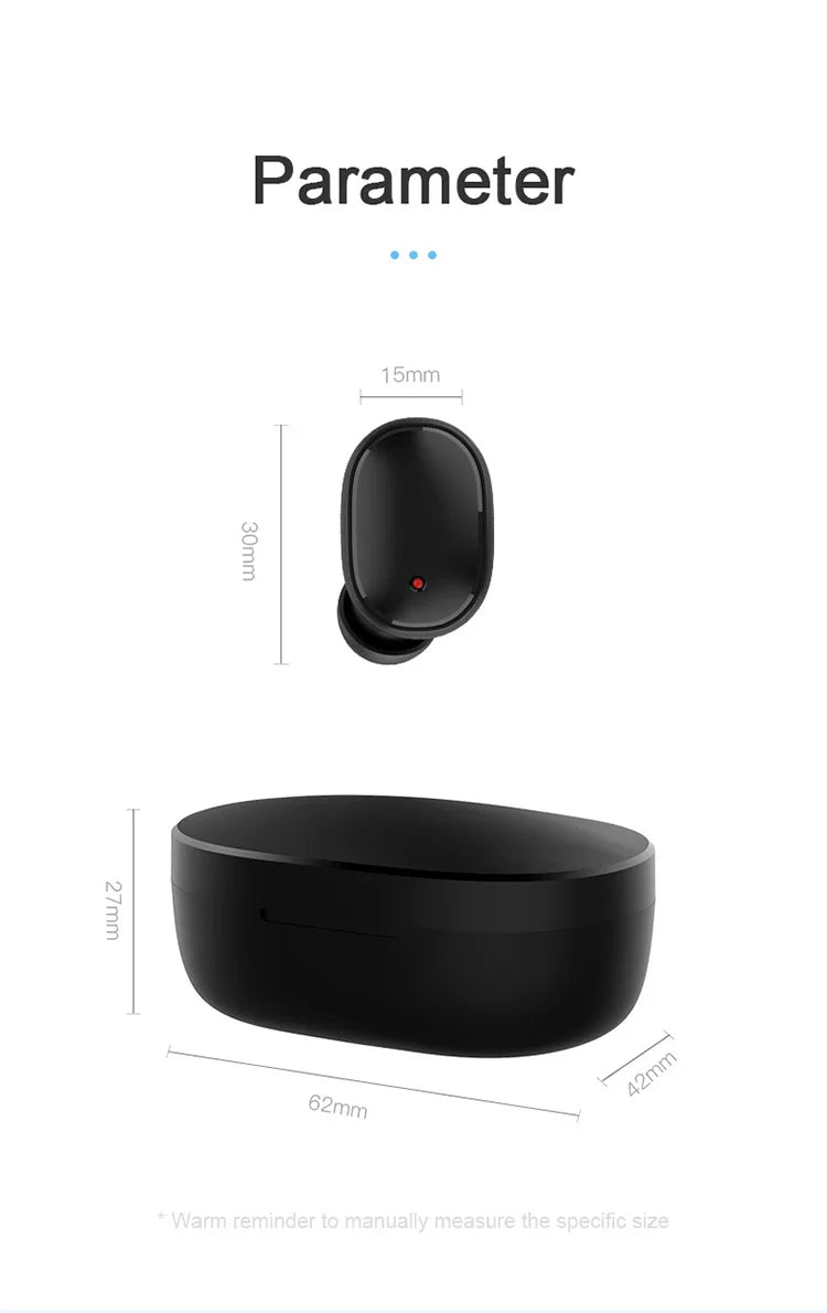 TWS Wireless Earbuds with Charging Case – Bluetooth, Bass Sound