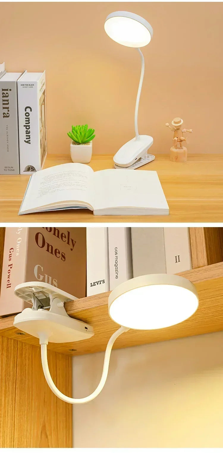 Clip-On LED Desk Lamp – Gooseneck, Memory Function, 3 Modes, Eye Protection