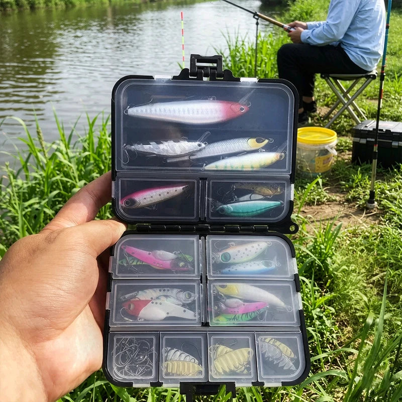 Double-Sided Fishing Tackle Organizer with 12 Compartments