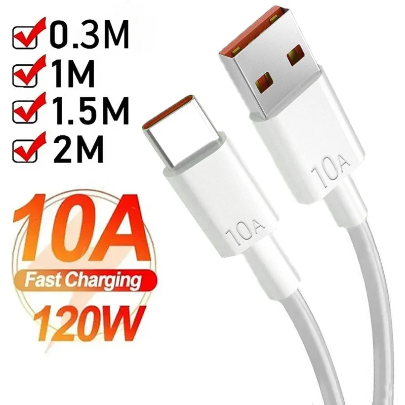 120W USB to USB-C Fast Charging Cable – Super Fast Charge for Android Devices