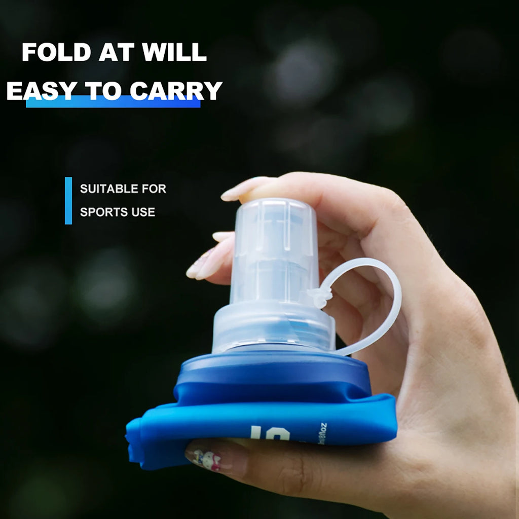 WRELS Sports Water Bottle Leak Proof Durable Soft Flask High Flow BPA Free Portable TPU Folding Water Cup Outdoor Running