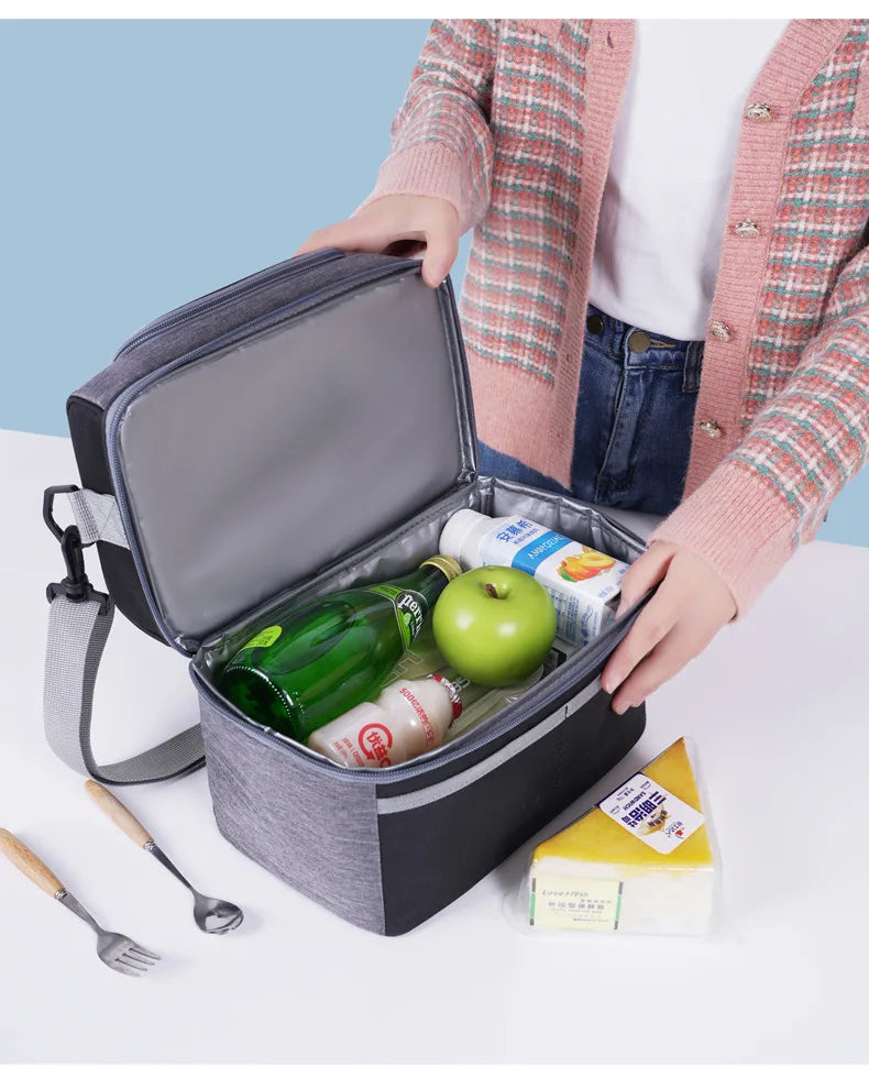 Lunch Box for Men Outdoor Heavy Duty Lunch Bags Work Leakproof Insulated Durable Thermal Cooler Bag Meal Camping Picnic