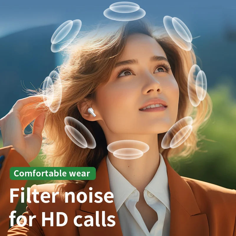 Noise Cancelling Wireless Earbuds – Bluetooth with Mic & Deep Bass